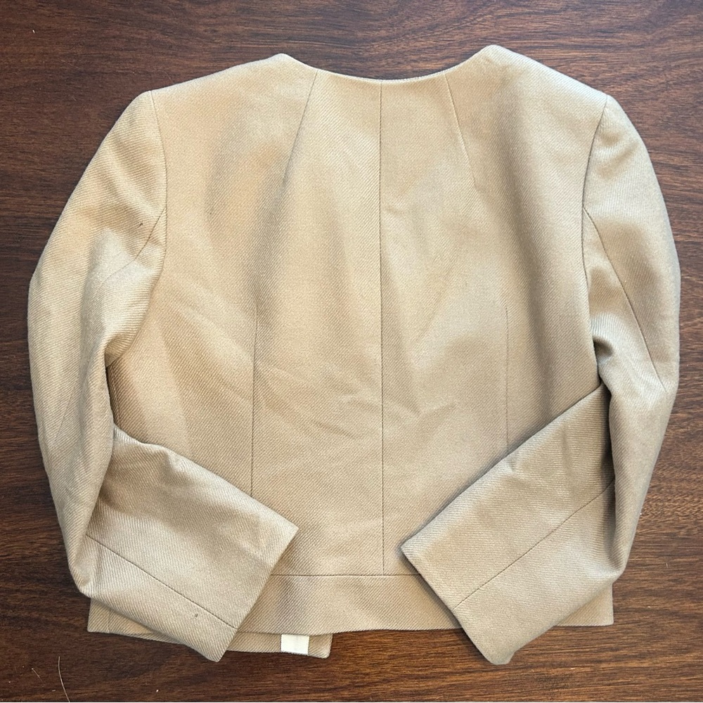 J. Crew Beige Collarless Blazer - Picture 4 of 6